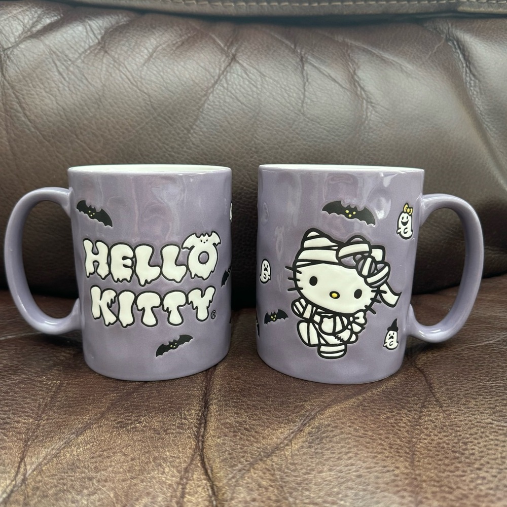 Hello Kitty Mummy 17oz Purple Halloween Mug - Bats Ghosts